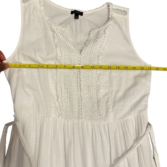 TALBOTS WHITE FULLY LINED COTTON 100% EYELET SLEEVELESS DRESS SIZE 4 - Picture 6 of 16